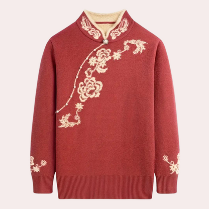 Emiliya - Elegante zomerse trui met mandarijnkraag voor dames