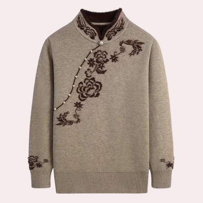 Emiliya - Elegante zomerse trui met mandarijnkraag voor dames