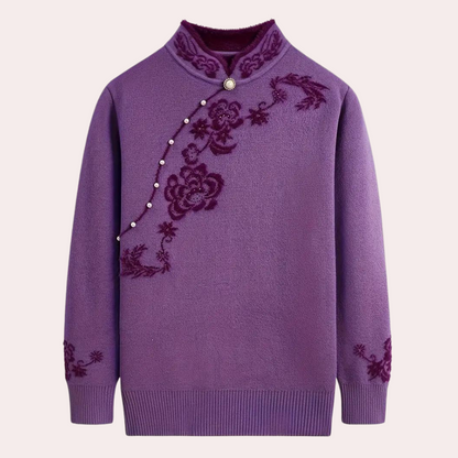 Emiliya - Elegante zomerse trui met mandarijnkraag voor dames
