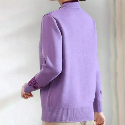 Emiliya - Elegante zomerse trui met mandarijnkraag voor dames