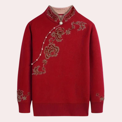 Emiliya - Elegante zomerse trui met mandarijnkraag voor dames