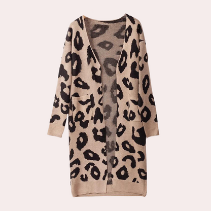 CLOTHILDE - Stijlvol Lang Dames Vest met Luipaardprint voor Zomeravonden