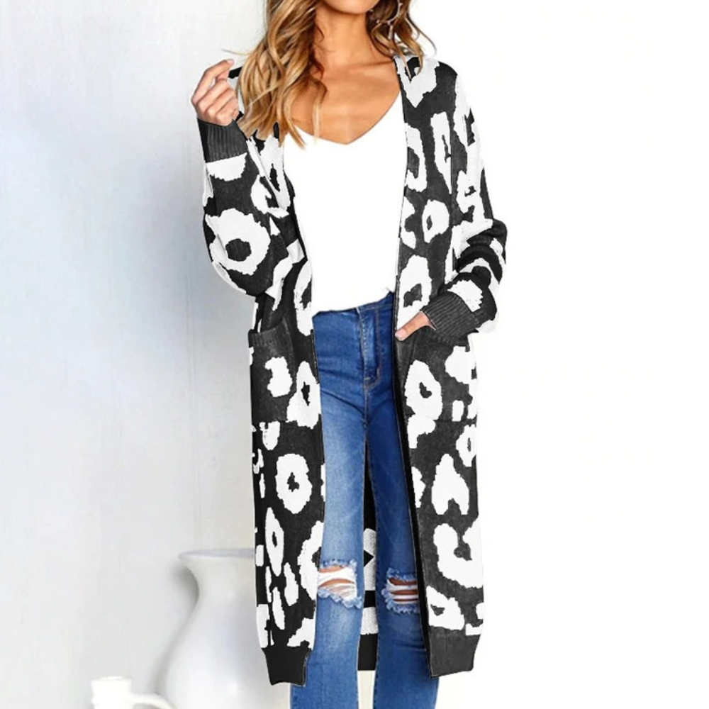 CLOTHILDE - Stijlvol Lang Dames Vest met Luipaardprint voor Zomeravonden