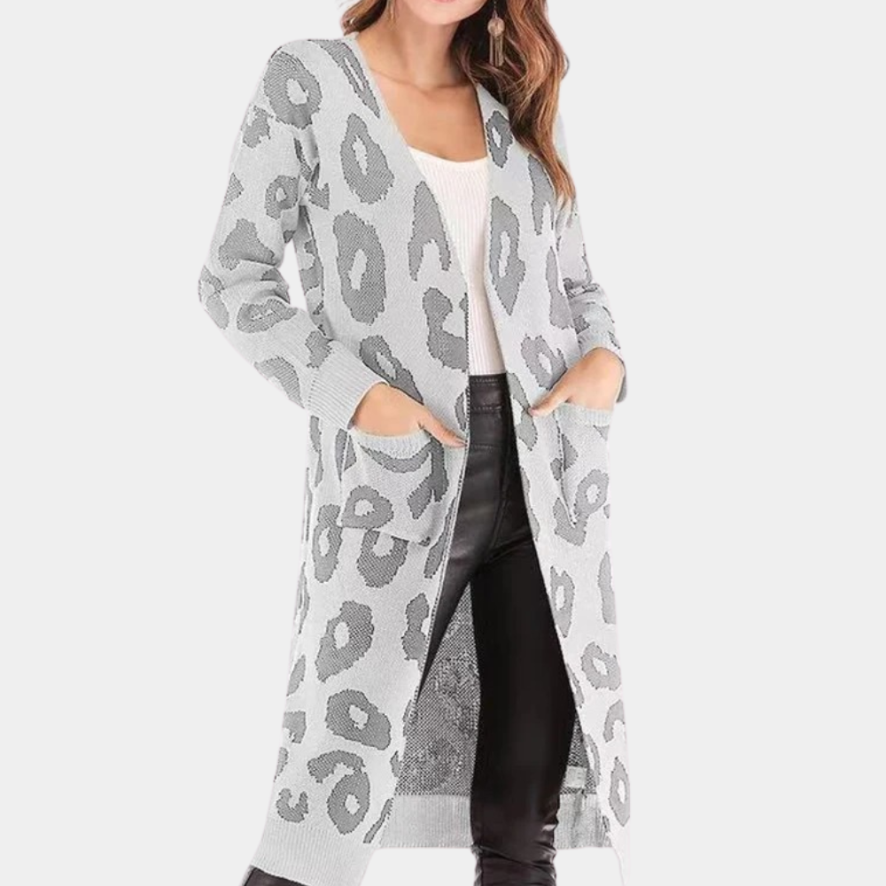 CLOTHILDE - Stijlvol Lang Dames Vest met Luipaardprint voor Zomeravonden