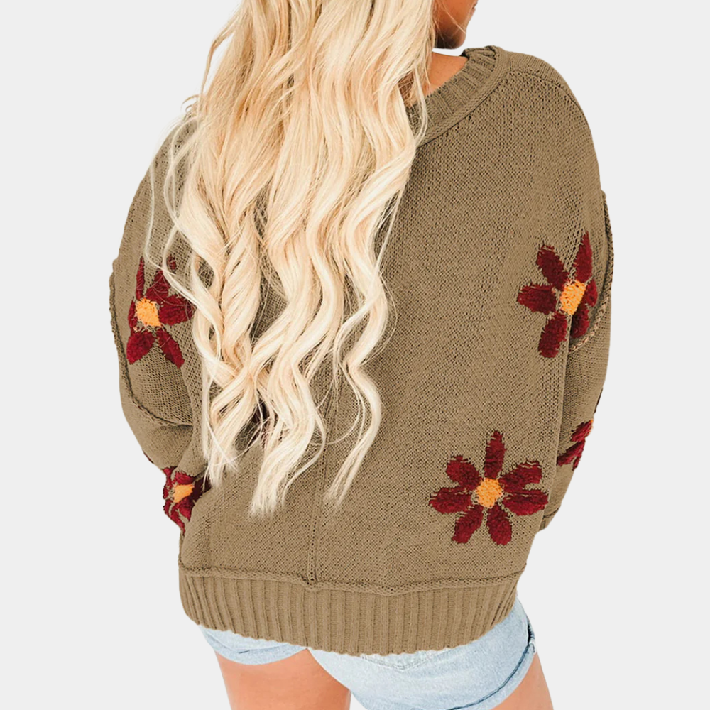 Honoria - Dames Elegante Bloemen Zomertrui