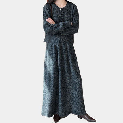 KALEA - Luchtige Gebreide Dames Set met Rok voor Zomer