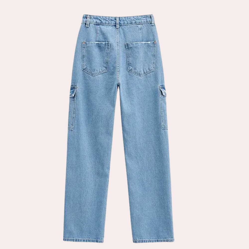 MAILANI - Stijlvolle Denim Cargo Broek voor Dames - Zomerse Editie