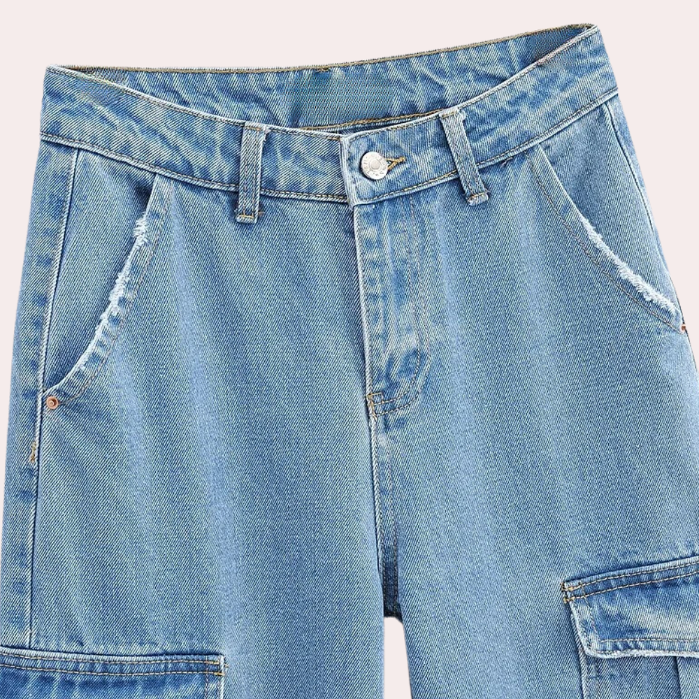 MAILANI - Stijlvolle Denim Cargo Broek voor Dames - Zomerse Editie