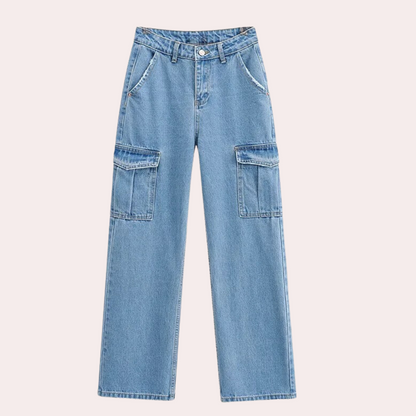 MAILANI - Stijlvolle Denim Cargo Broek voor Dames - Zomerse Editie