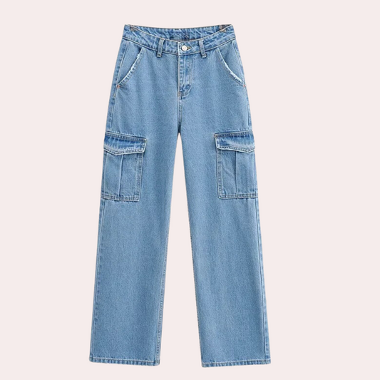 MAILANI - Stijlvolle Denim Cargo Broek voor Dames - Zomerse Editie