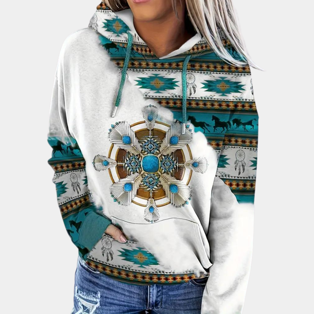 MEA - Creatief Zomers Sweatshirt met Kap voor Dames