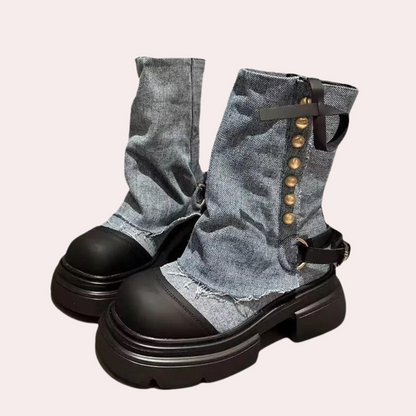 KEONA - Stijlvolle Denim Laarzen voor Dames - Perfect voor de Zomer