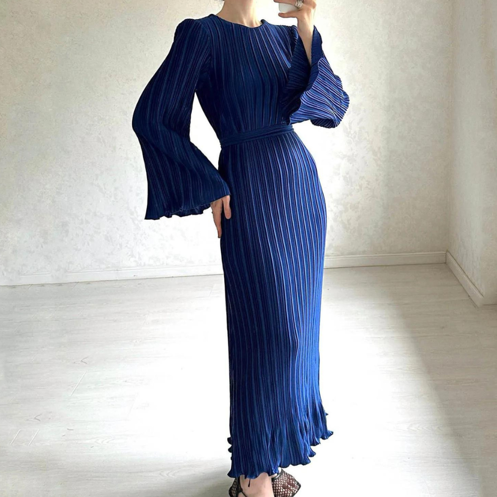 JACQUELINE - Elegante Geplooide Maxi Zomerjurk voor Dames