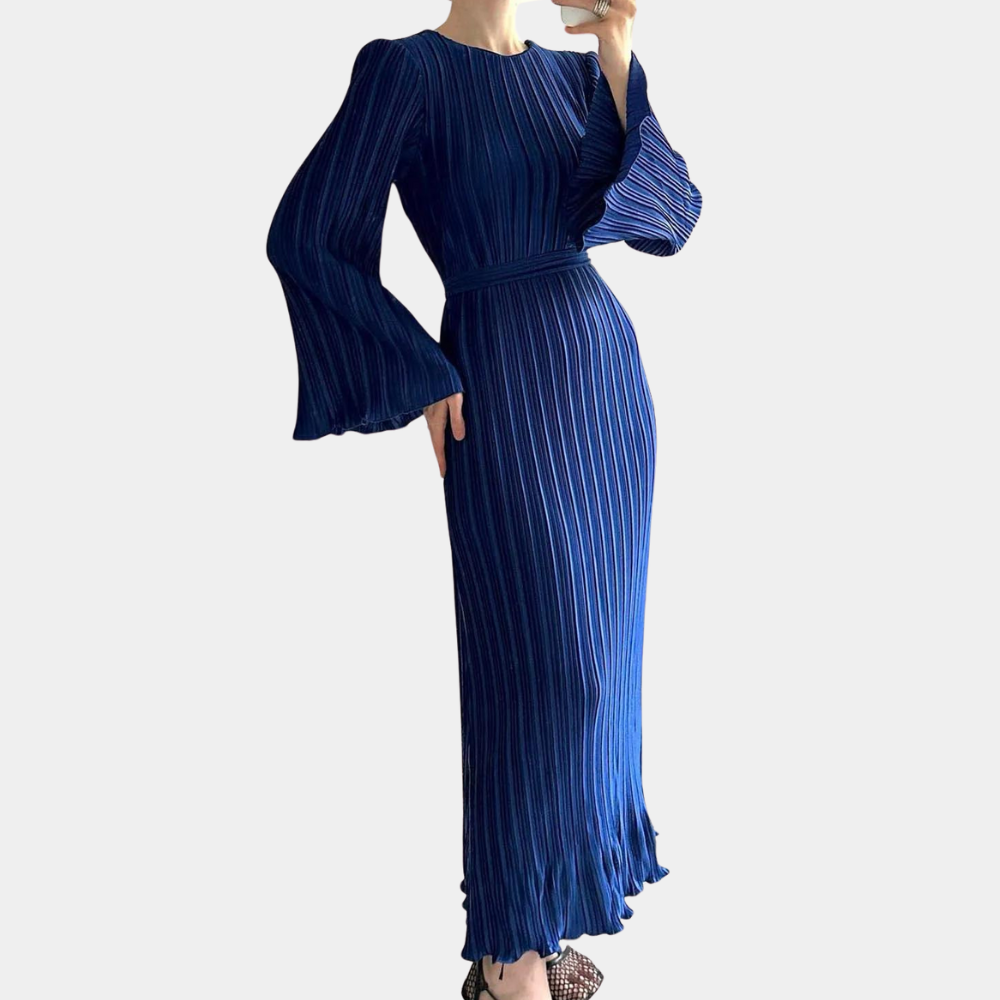 JACQUELINE - Elegante Geplooide Maxi Zomerjurk voor Dames