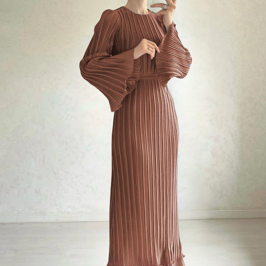 JACQUELINE - Elegante Geplooide Maxi Zomerjurk voor Dames