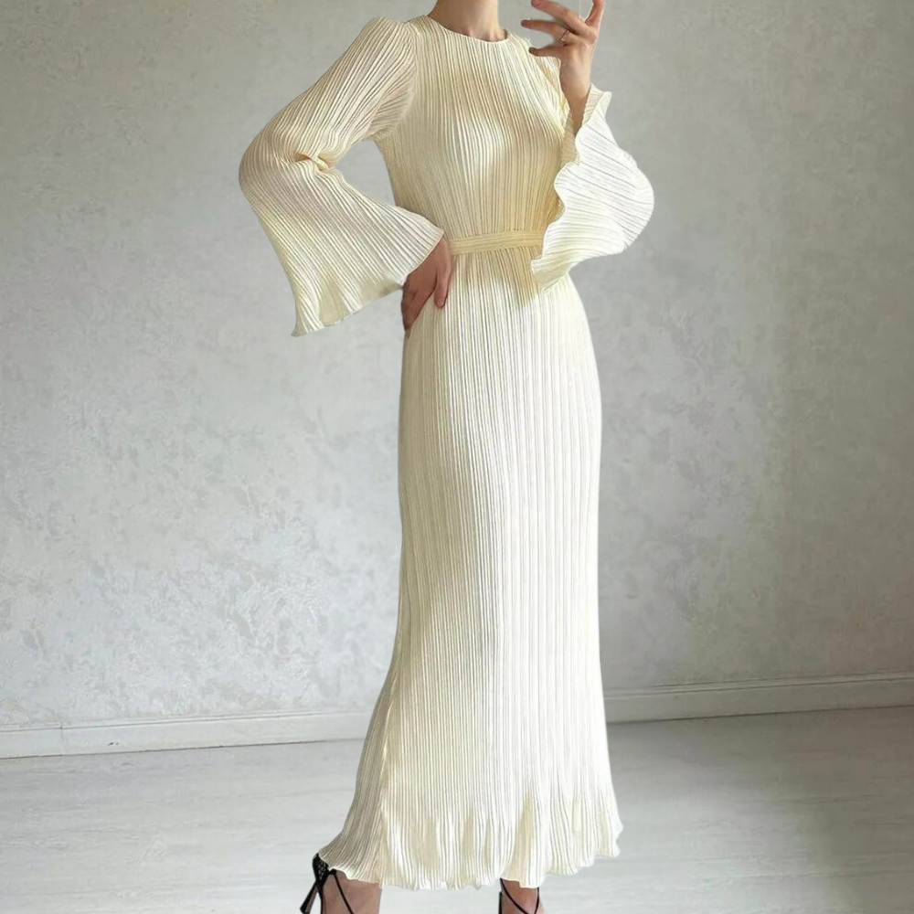 JACQUELINE - Elegante Geplooide Maxi Zomerjurk voor Dames