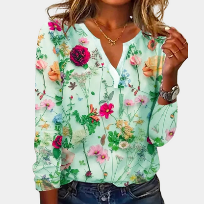 Casual zomerse gebloemde damesblouse