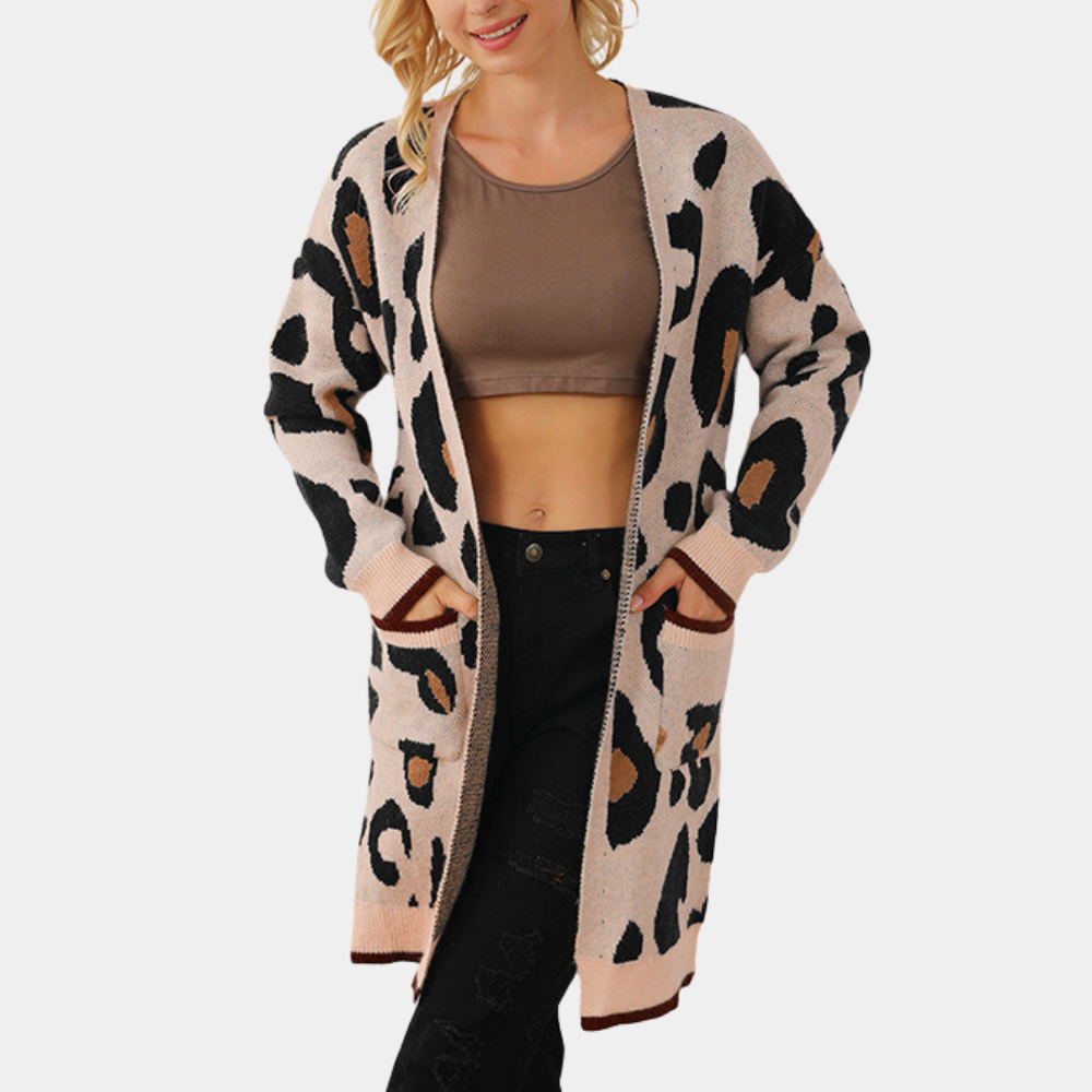 EDELINA - Zomers dames vest met luipaardprint