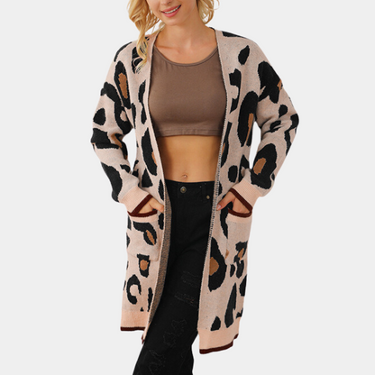 EDELINA - Zomers dames vest met luipaardprint