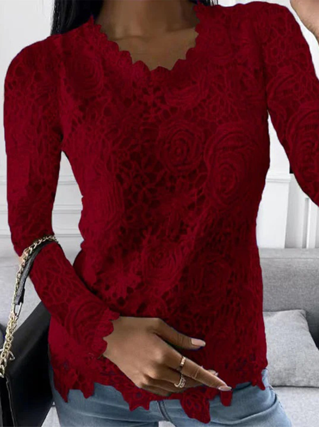 Ellie - Lange top met lange mouw voor dames - Zomerse stijl