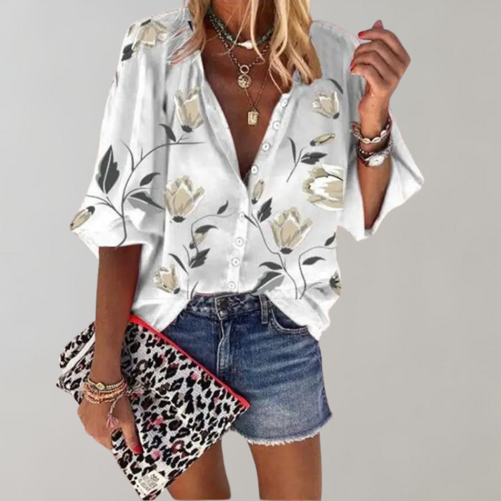 Freydis - Zomerse blouse met bloemenprint voor dames