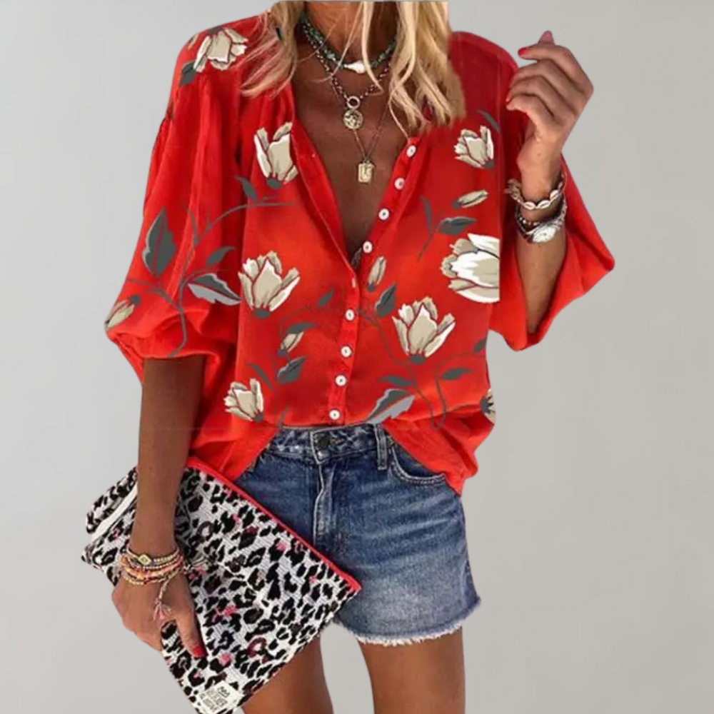 Freydis - Zomerse blouse met bloemenprint voor dames