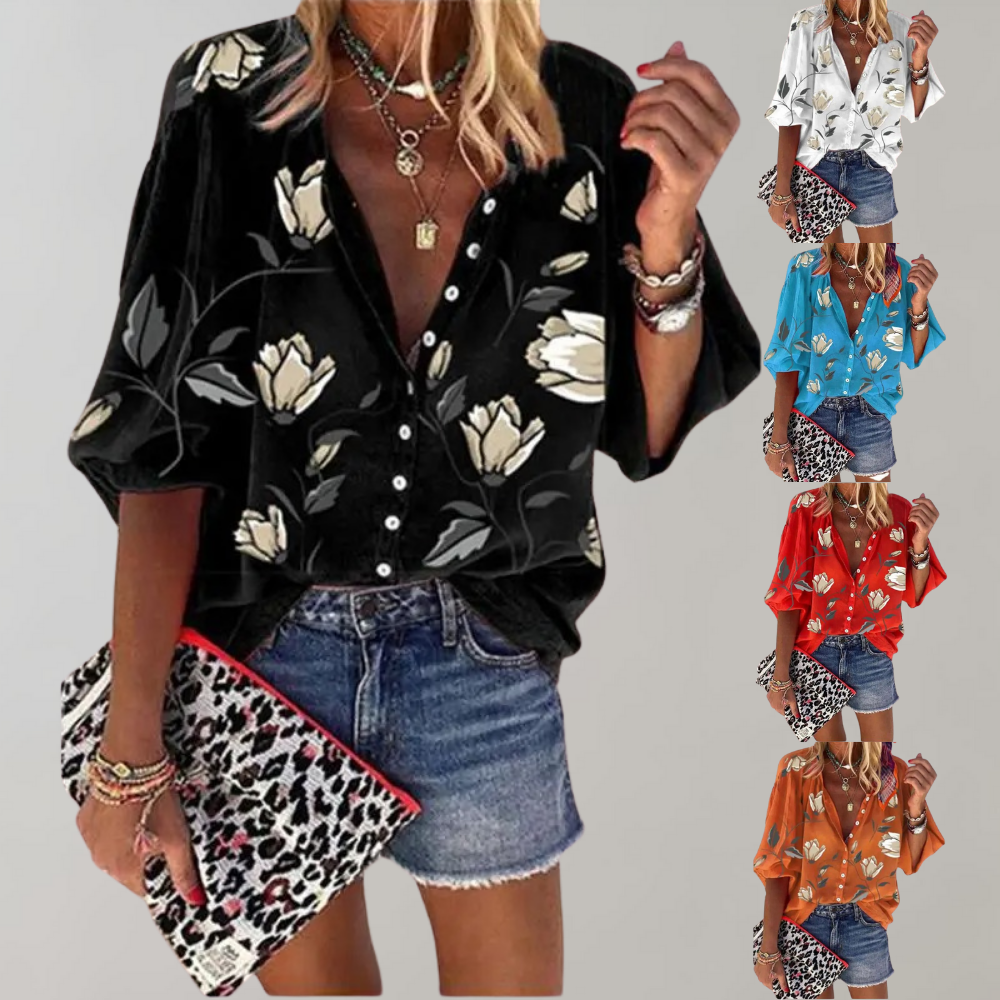 Freydis - Zomerse blouse met bloemenprint voor dames