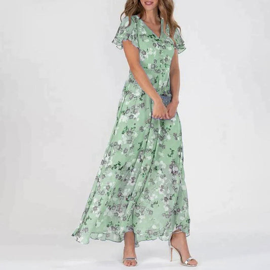 GABRIELLE - Luchtige lange bloemenjurk voor dames, perfect voor de zomer