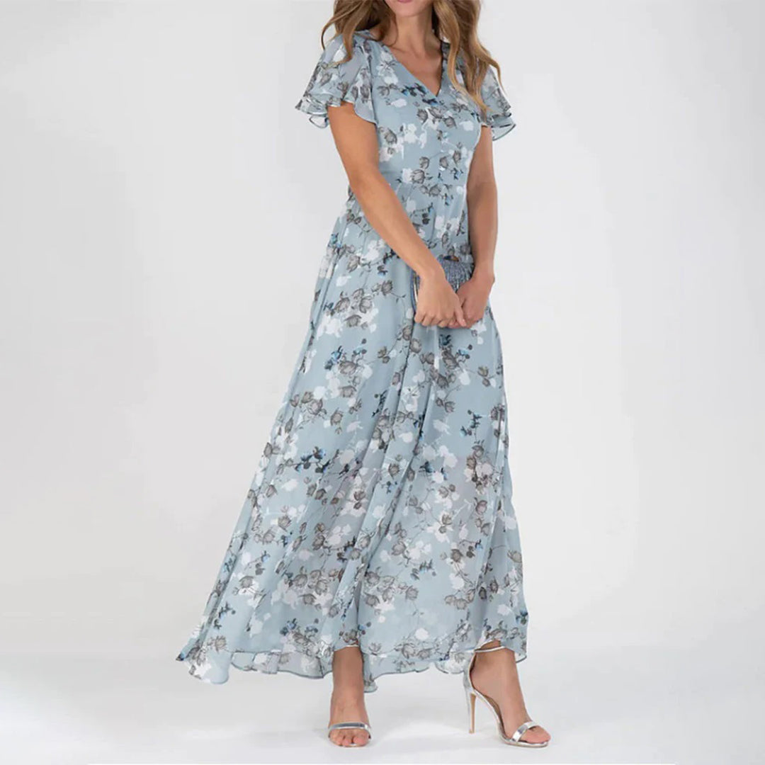 GABRIELLE - Luchtige lange bloemenjurk voor dames, perfect voor de zomer
