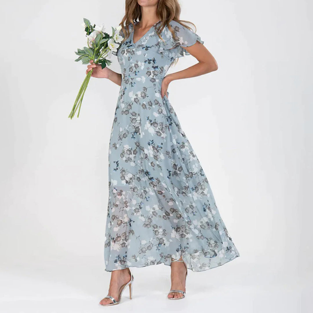 GABRIELLE - Luchtige lange bloemenjurk voor dames, perfect voor de zomer