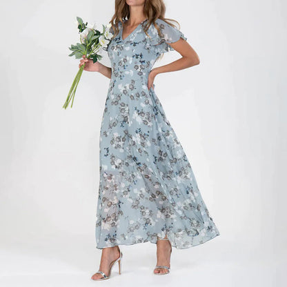 GABRIELLE - Luchtige lange bloemenjurk voor dames, perfect voor de zomer