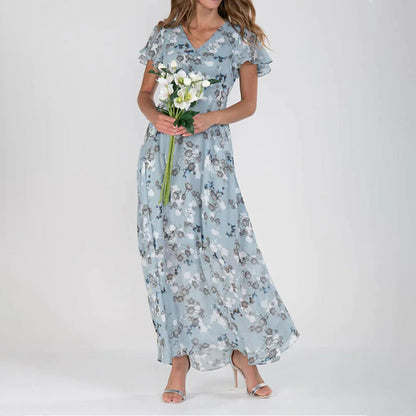GABRIELLE - Luchtige lange bloemenjurk voor dames, perfect voor de zomer