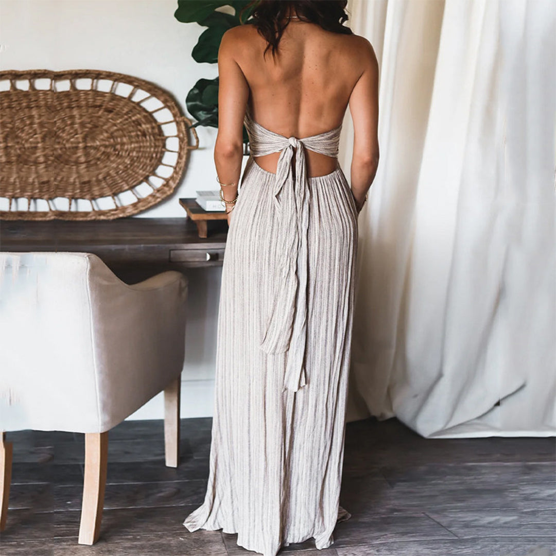 VILMA - Zomerse casual halter maxi jurk