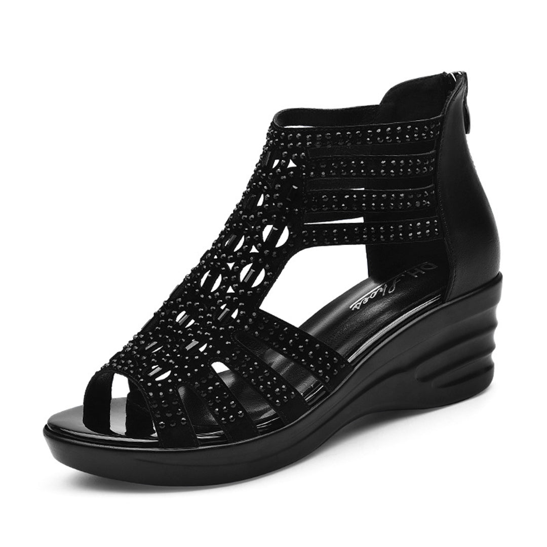 NADINE - Leren zomerslippers