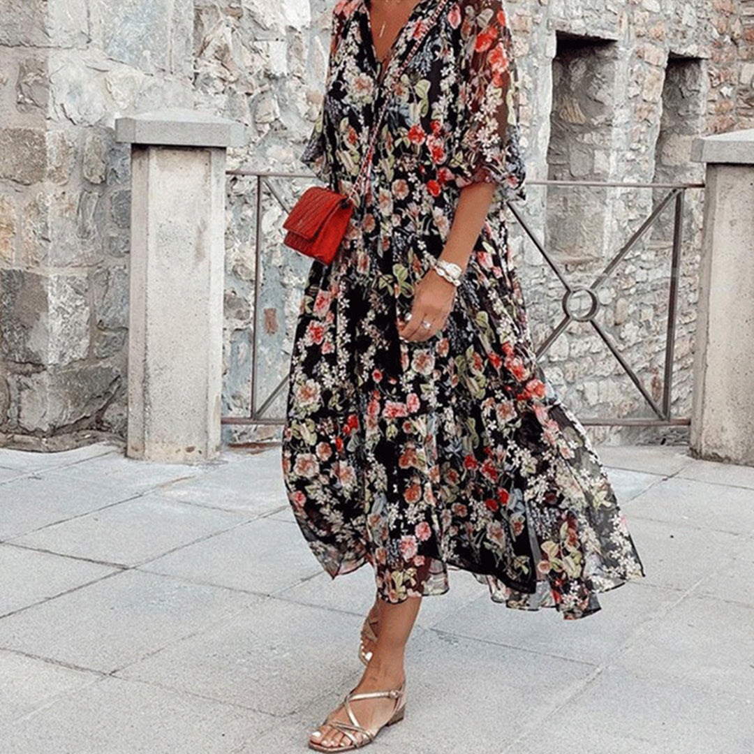 SABIHA - Elegante lange zomerjurk