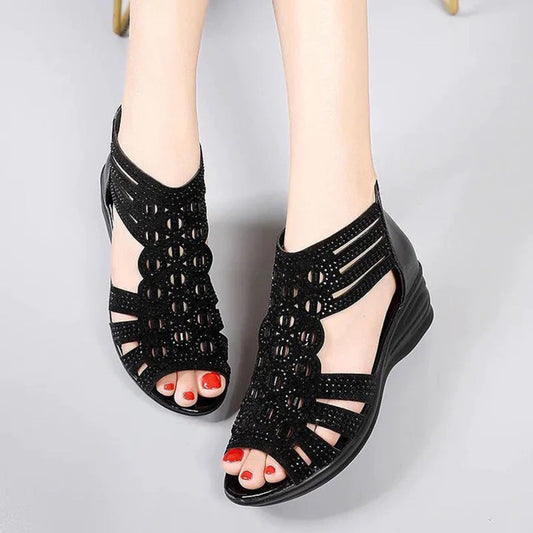 NADINE - Leren zomerslippers