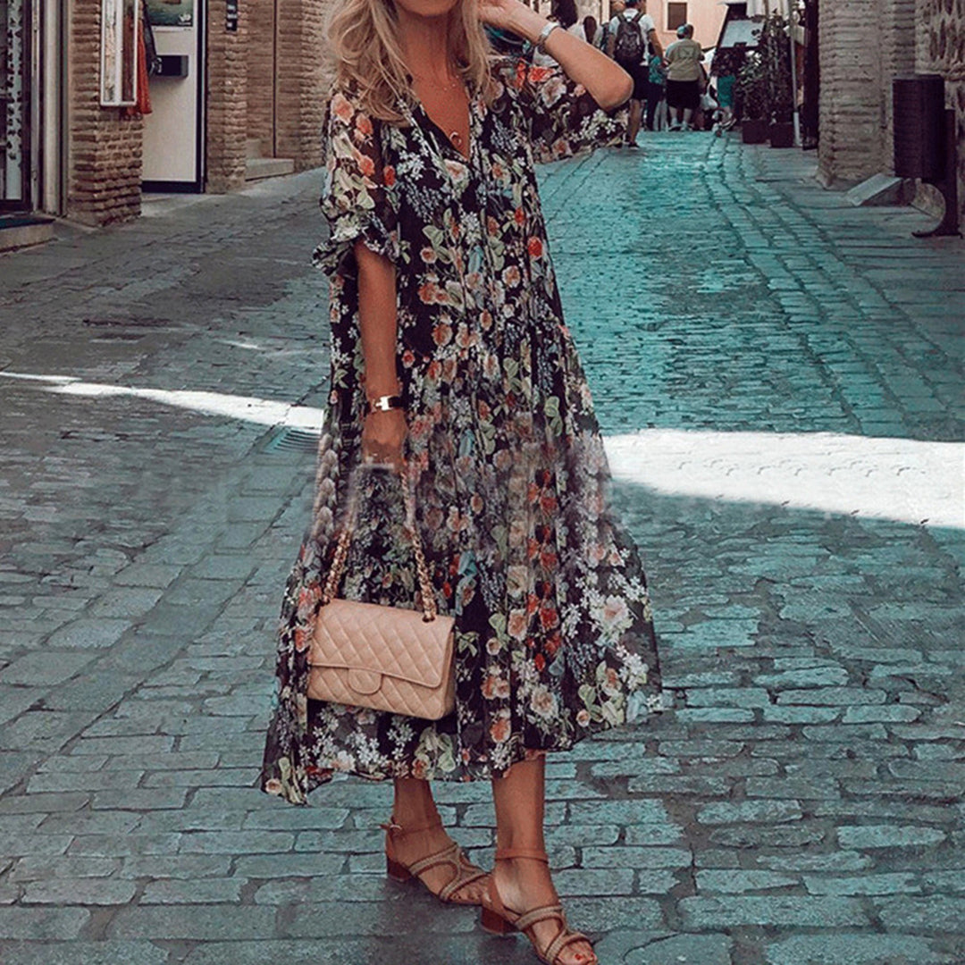 SABIHA - Elegante lange zomerjurk