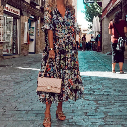 SABIHA - Elegante lange zomerjurk