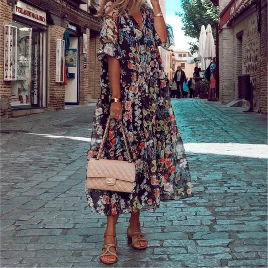 SABIHA - Elegante lange zomerjurk