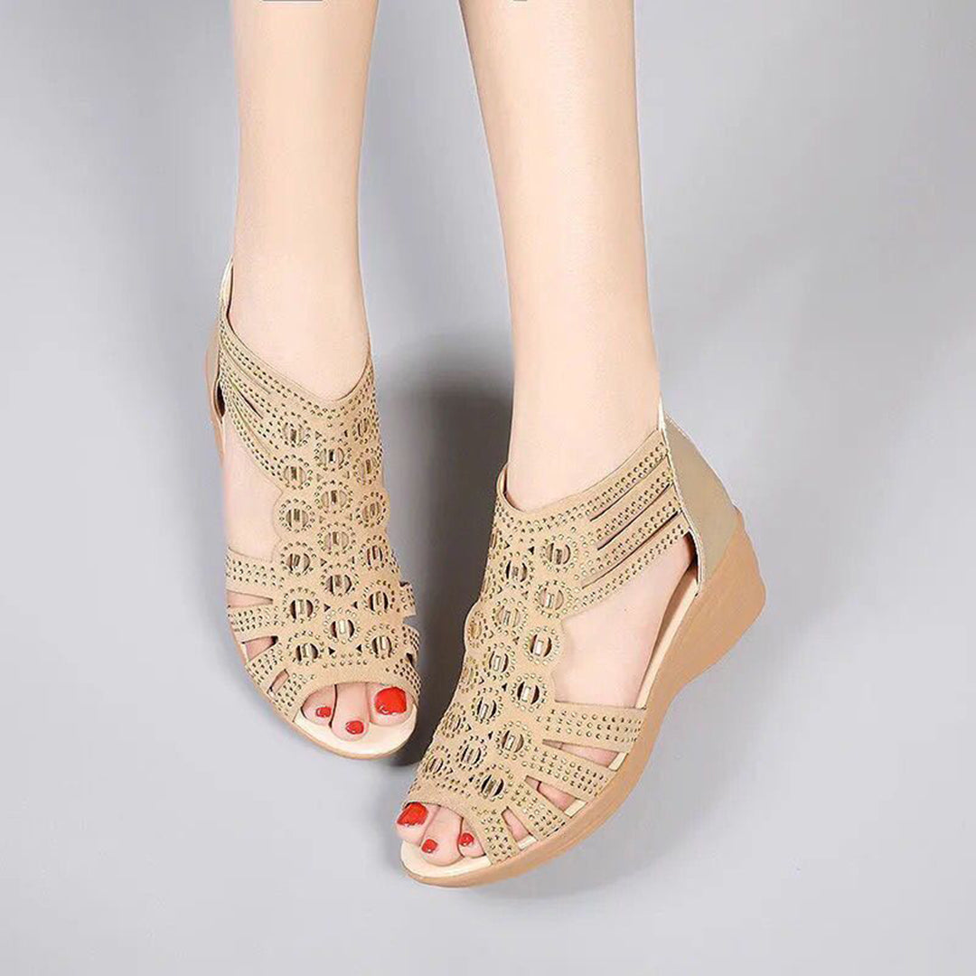 NADINE - Leren zomerslippers