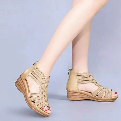 NADINE - Leren zomerslippers