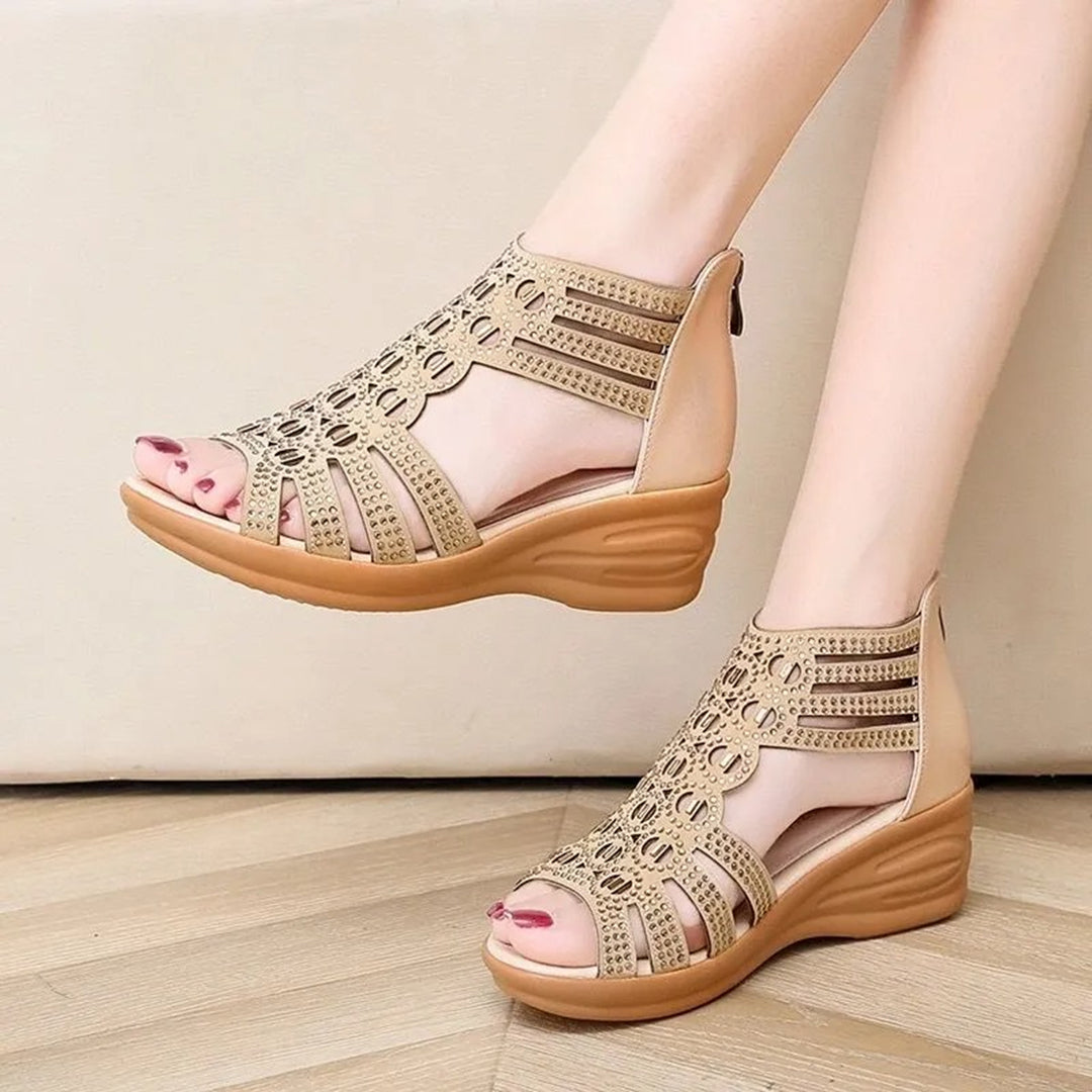 NADINE - Leren zomerslippers