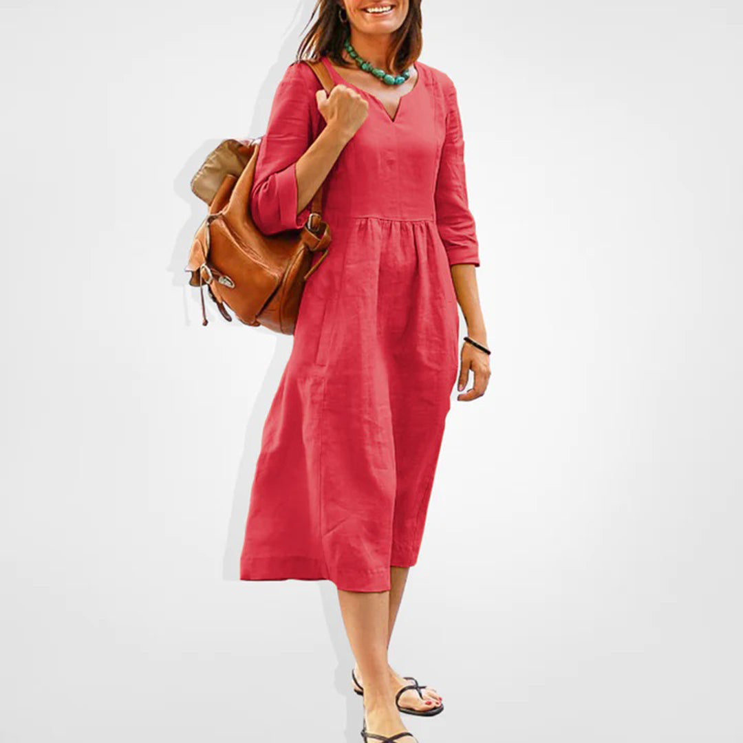 NATHALIA - Zomerse casual midi-jurk