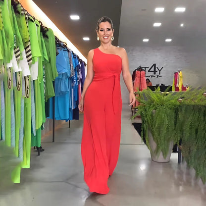 GEORGINA - Stijlvolle zomerse jumpsuit met één schouder