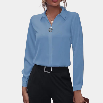 Sienna - Elegante effen damesblouse voor de zomer