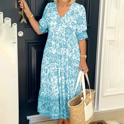 KARLA - Elegante zomerjurk met v-hals
