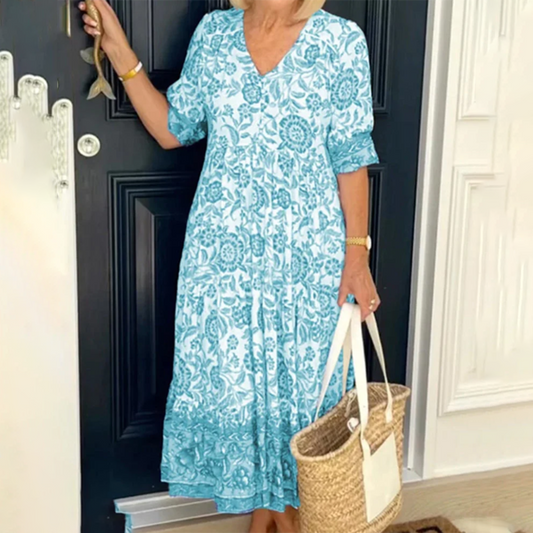 KARLA - Elegante zomerjurk met v-hals