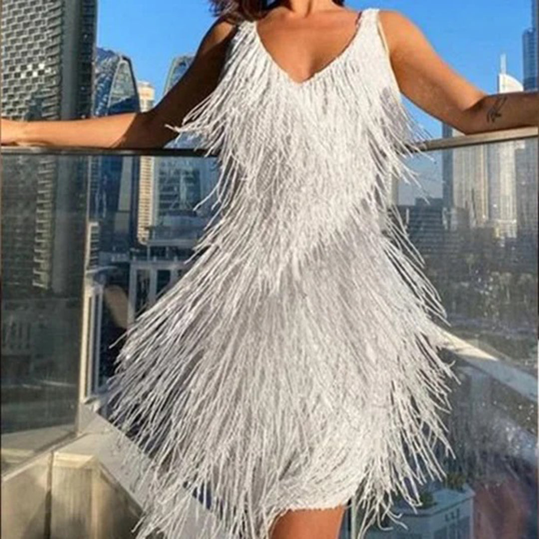 GRACE - Elegante zomerse mini jurk met kwastjes