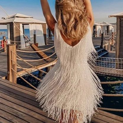 GRACE - Elegante zomerse mini jurk met kwastjes