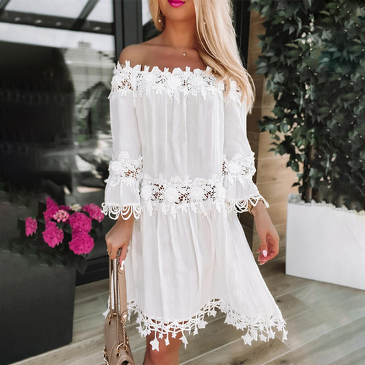 DOROTA - Stijlvolle off shoulder zomerjurk